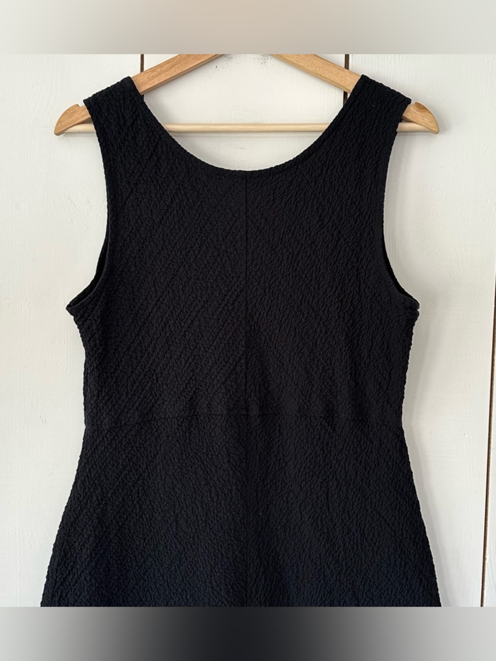 Habitat Crinkled Sleeveless Dress Sz L Black Stretchy - Picture 6 of 8